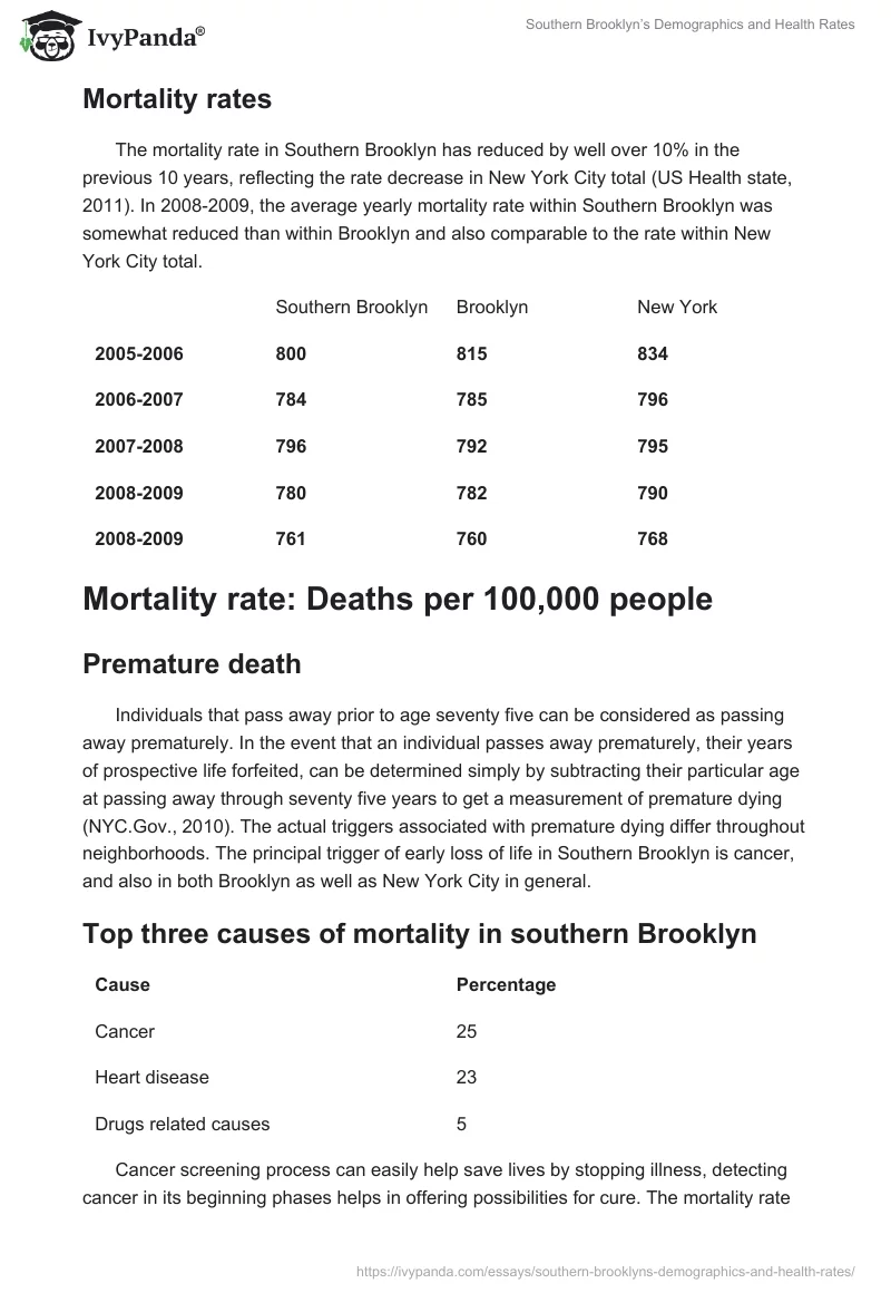 Southern Brooklyn’s Demographics and Health Rates. Page 4