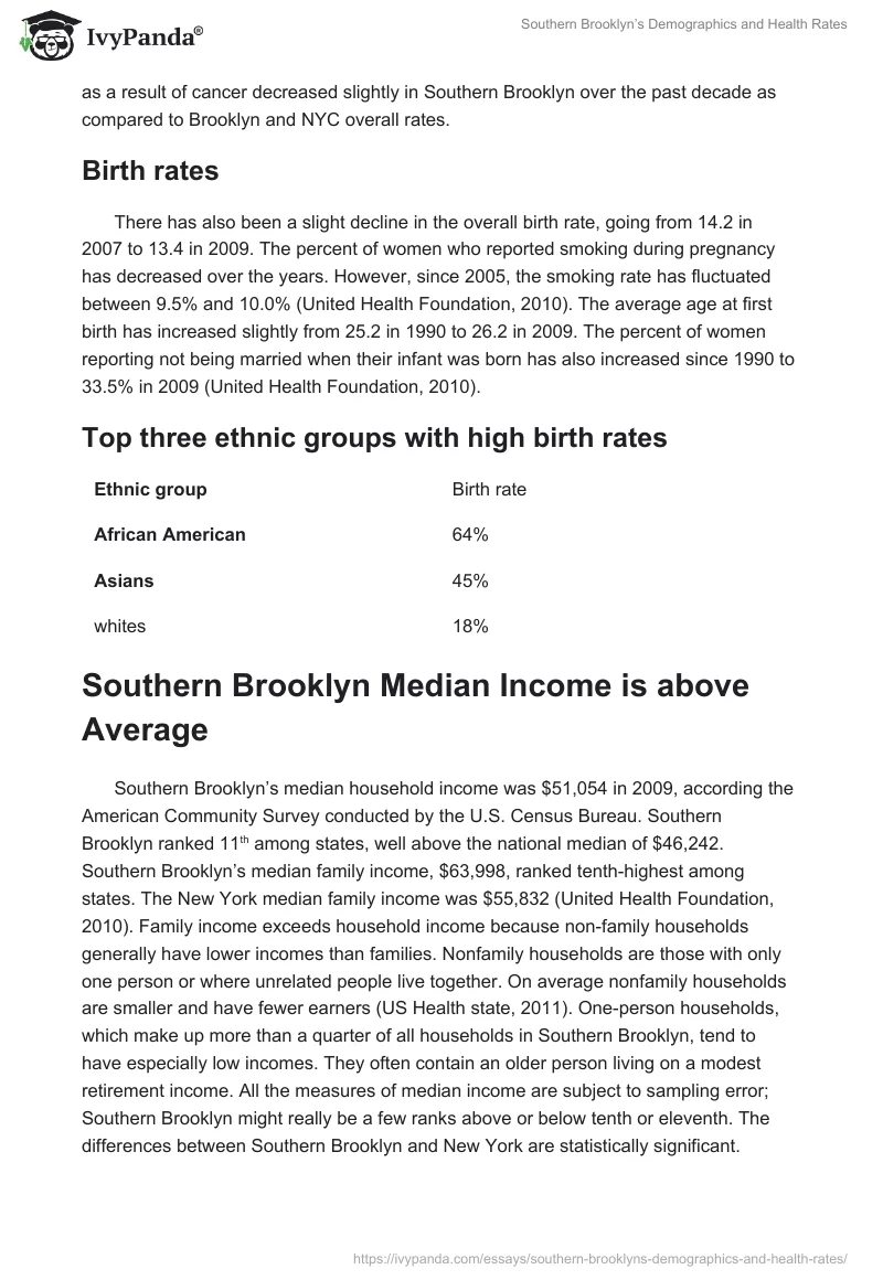 Southern Brooklyn’s Demographics and Health Rates. Page 5