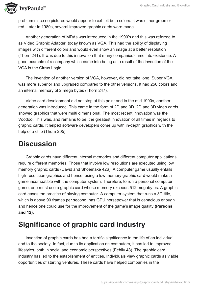Graphic Card Industry and Evolution. Page 3