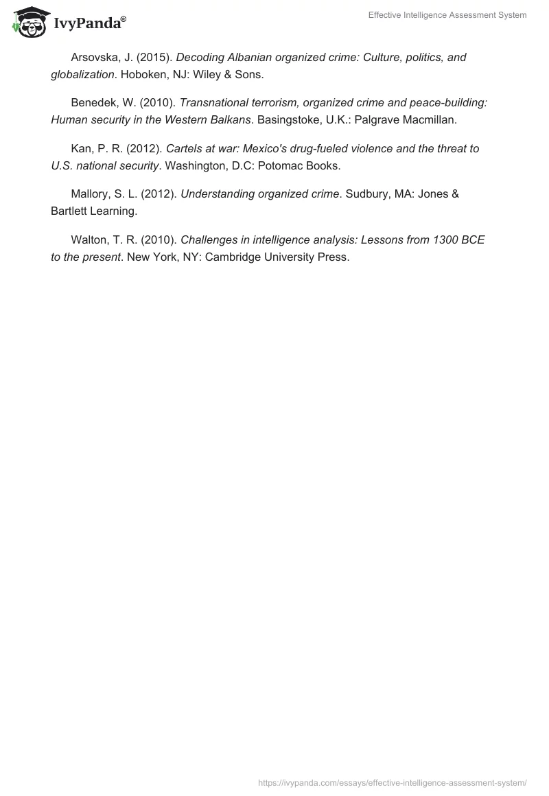 Effective Intelligence Assessment System. Page 5