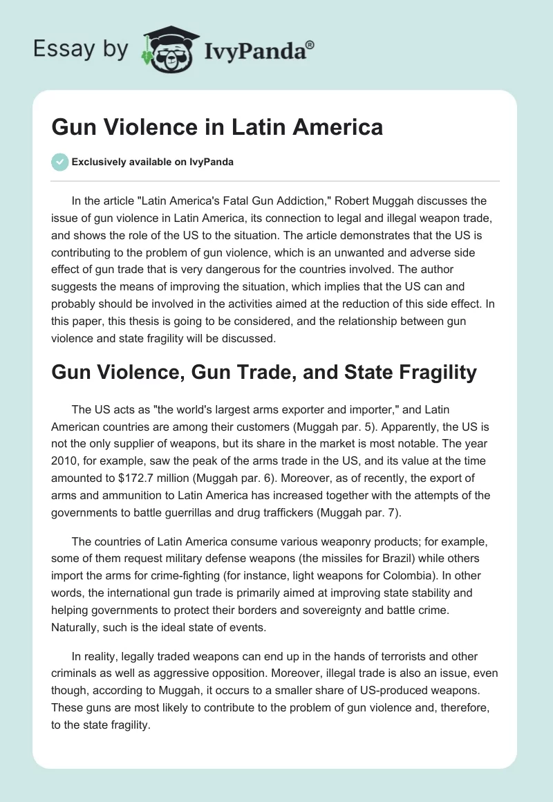 Gun Violence in Latin America. Page 1