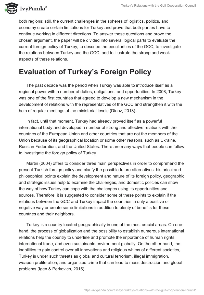 Turkey’s Relations with the Gulf Cooperation Council. Page 2