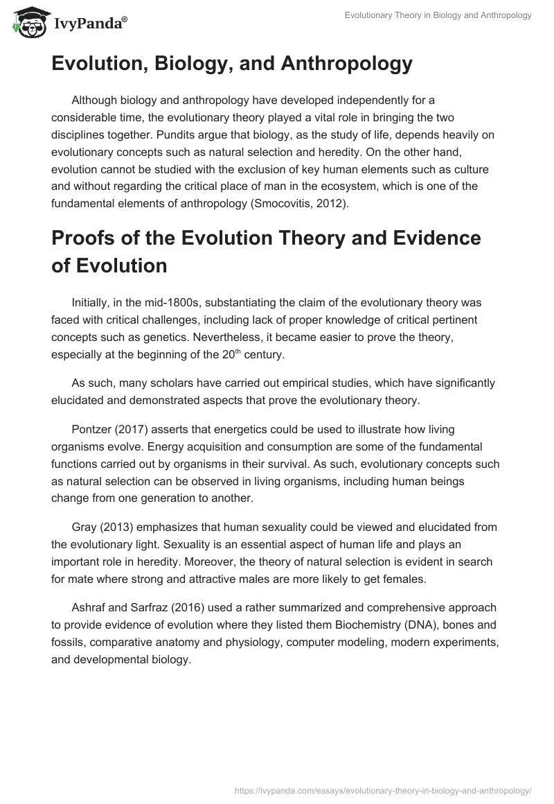 Evolutionary Theory in Biology and Anthropology. Page 4