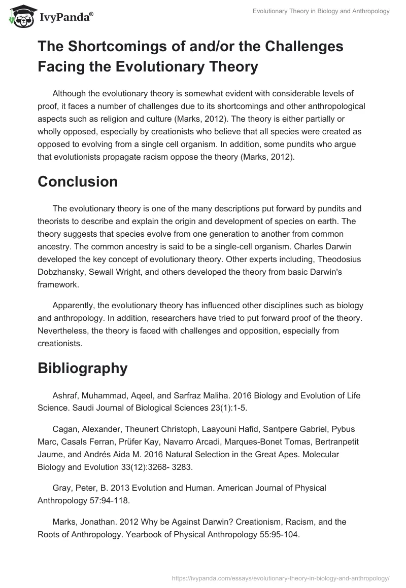 Evolutionary Theory in Biology and Anthropology. Page 5
