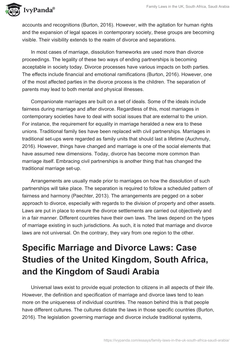 Family Laws in the UK, South Africa, Saudi Arabia. Page 2