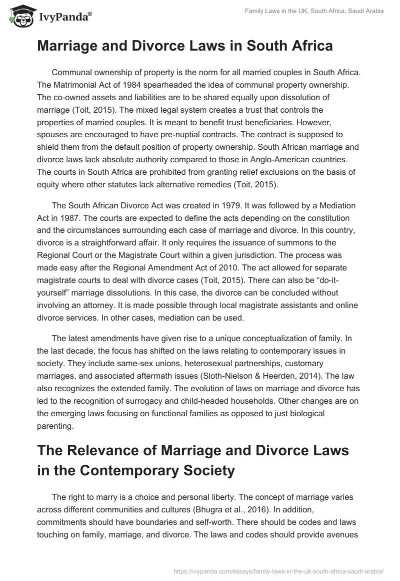 Family Laws in the UK, South Africa, Saudi Arabia. Page 5
