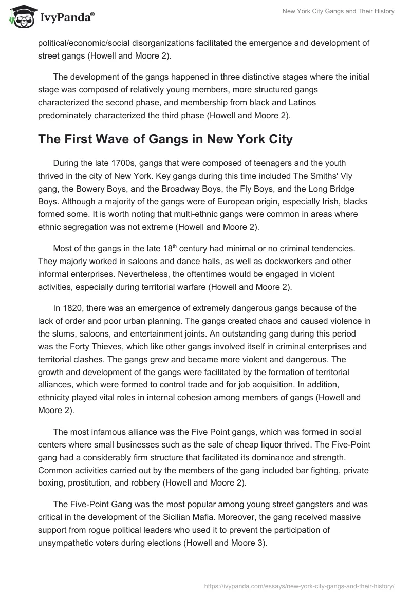 New York City Gangs and Their History. Page 2
