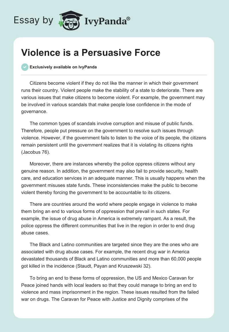 Violence is a Persuasive Force. Page 1
