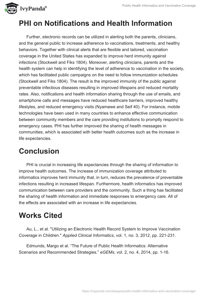 Public Health Informatics and Vaccination Coverage. Page 2