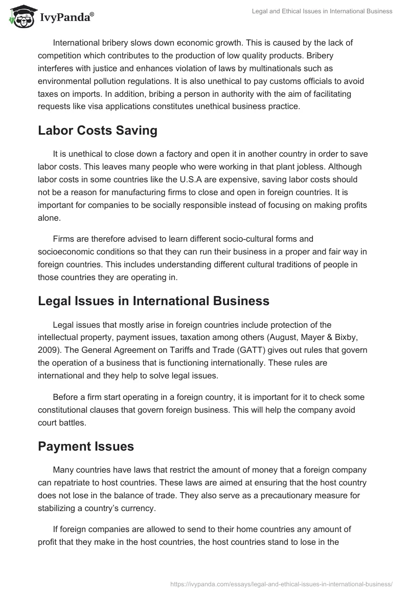 Legal and Ethical Issues in International Business. Page 2