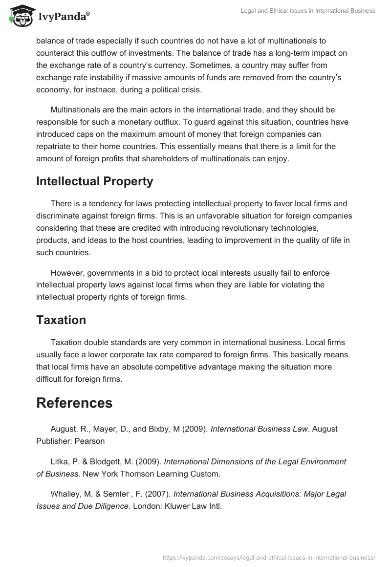 Legal and Ethical Issues in International Business. Page 3