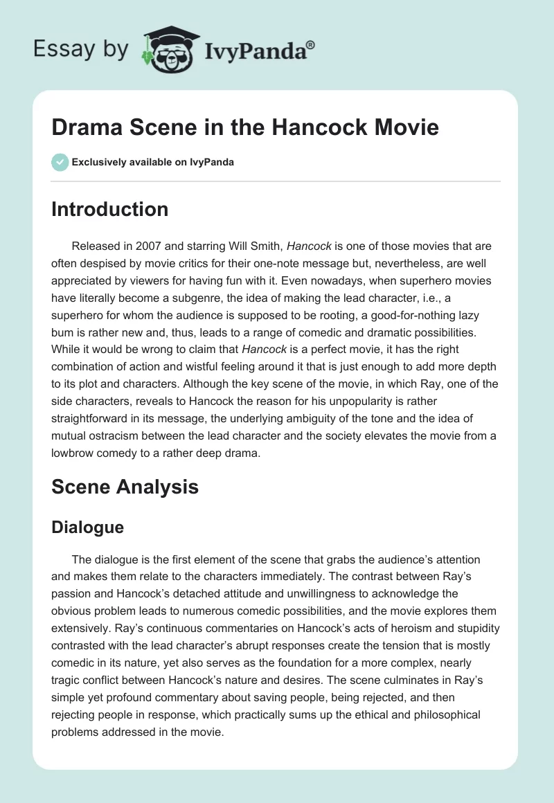 Drama Scene in the "Hancock" Movie. Page 1
