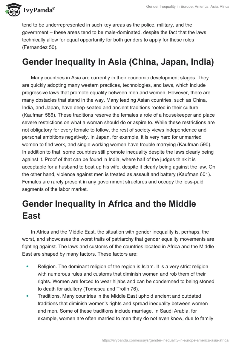 Gender Inequality in Europe, America, Asia, Africa. Page 2