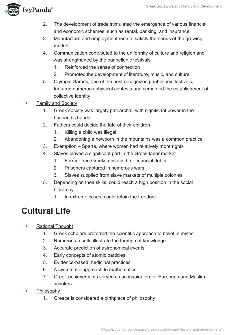Greek Society's Early History and Development. Page 4