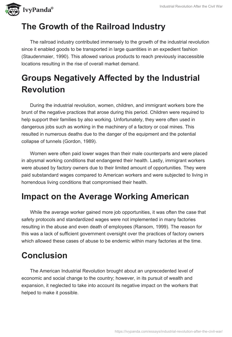 Industrial Revolution After the Civil War. Page 2