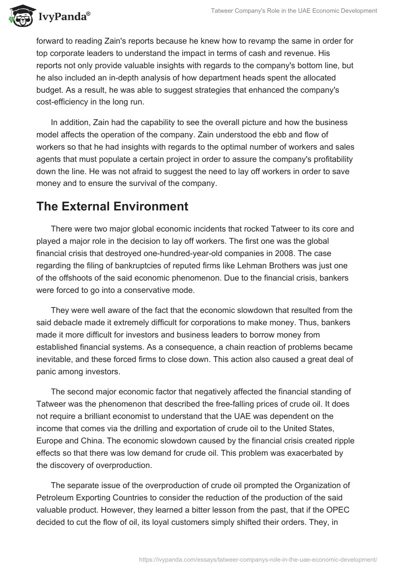 Tatweer Company's Role in the UAE Economic Development. Page 4