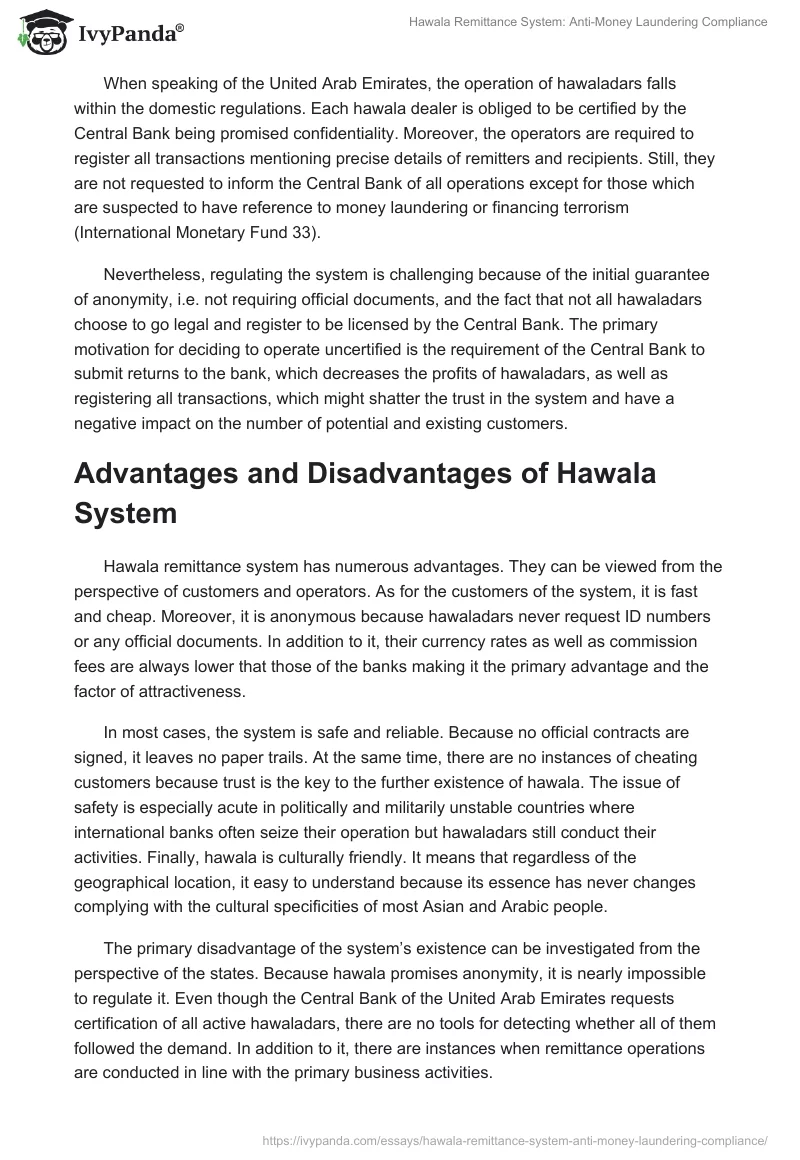 Hawala Remittance System: Anti-Money Laundering Compliance. Page 4