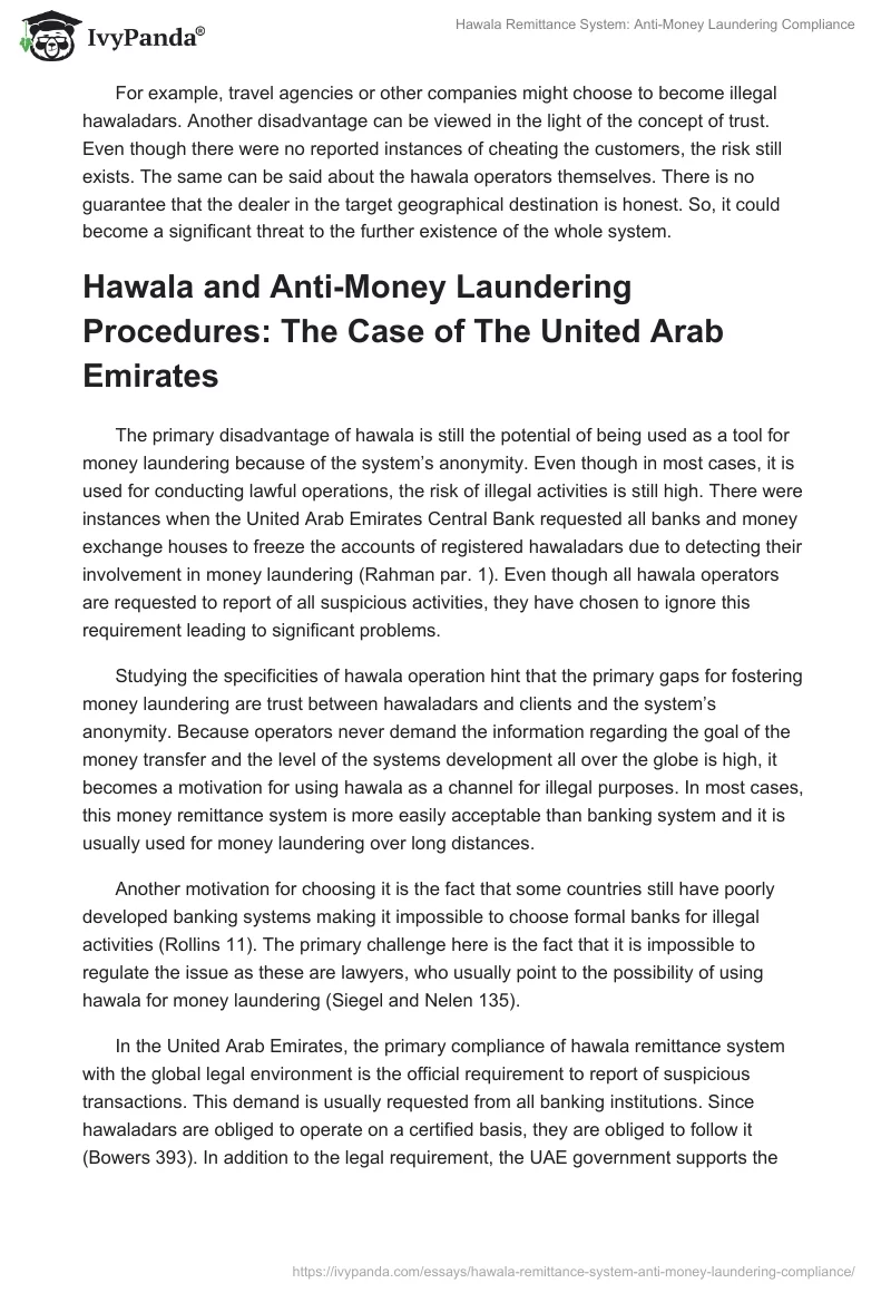 Hawala Remittance System: Anti-Money Laundering Compliance. Page 5