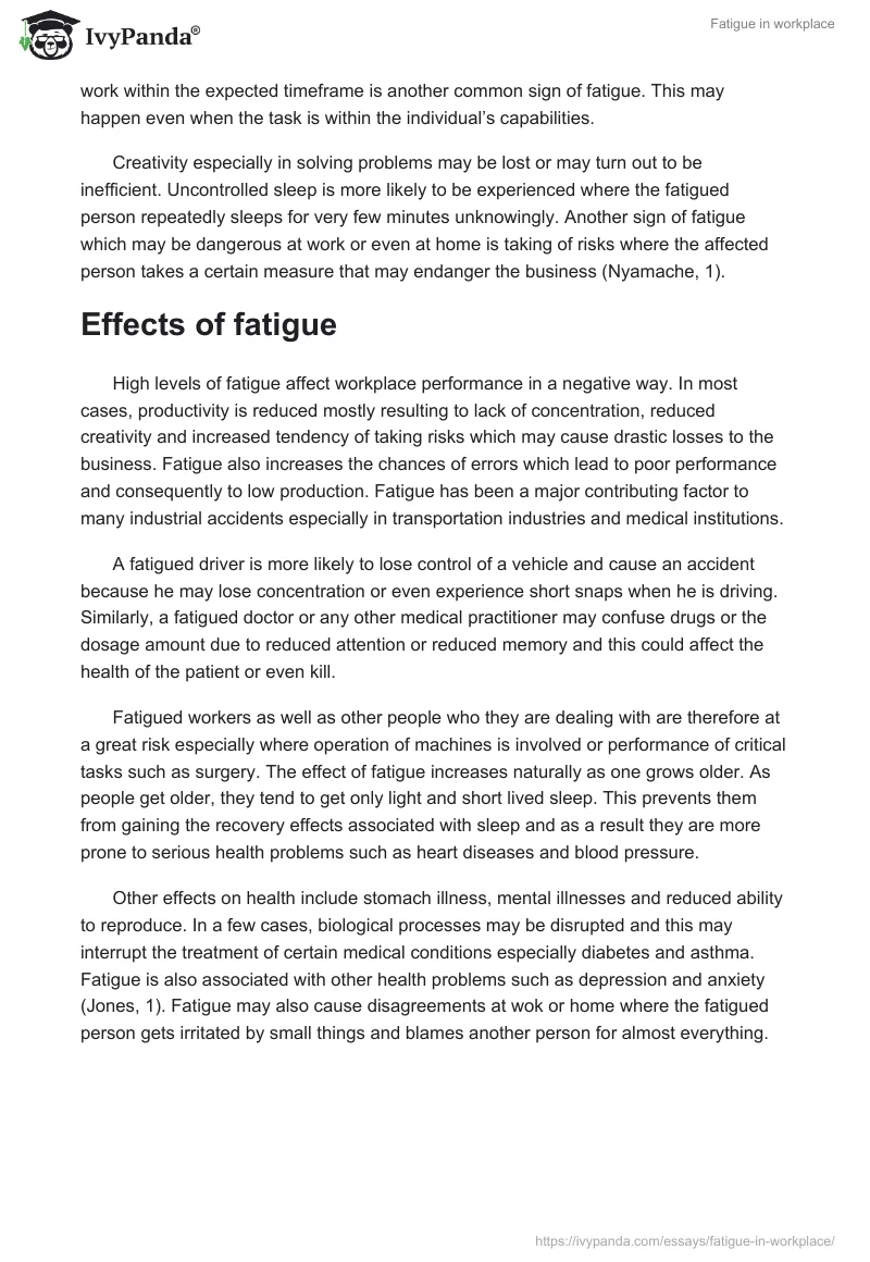 Fatigue in workplace. Page 3