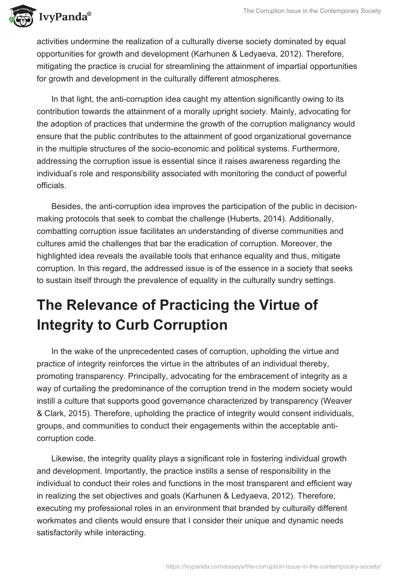 The Corruption Issue in the Contemporary Society. Page 2