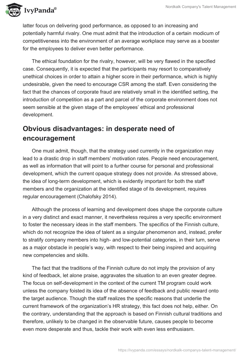 Nordkalk Company's Talent Management. Page 5