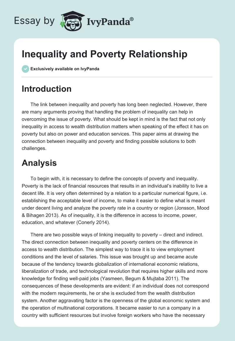 Inequality and Poverty Relationship. Page 1