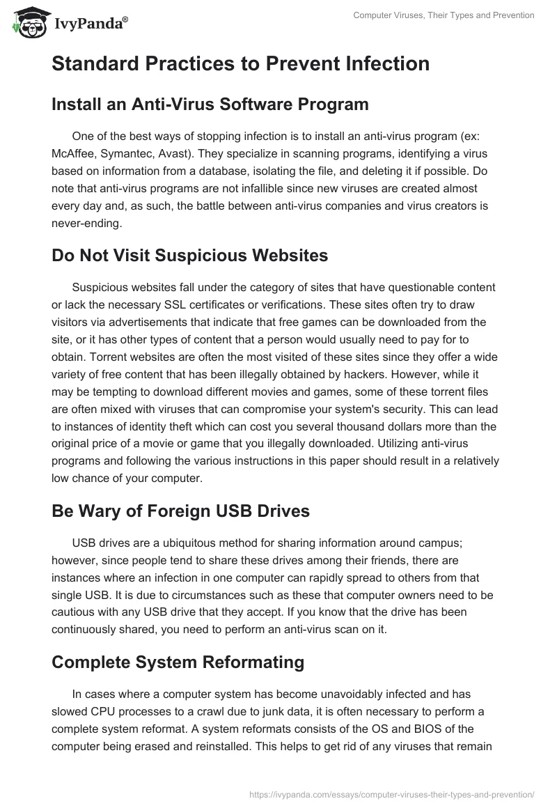 Computer Viruses, Their Types and Prevention. Page 3