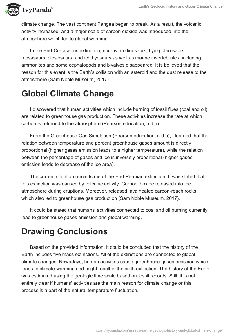 Earth's Geologic History and Global Climate Change. Page 2