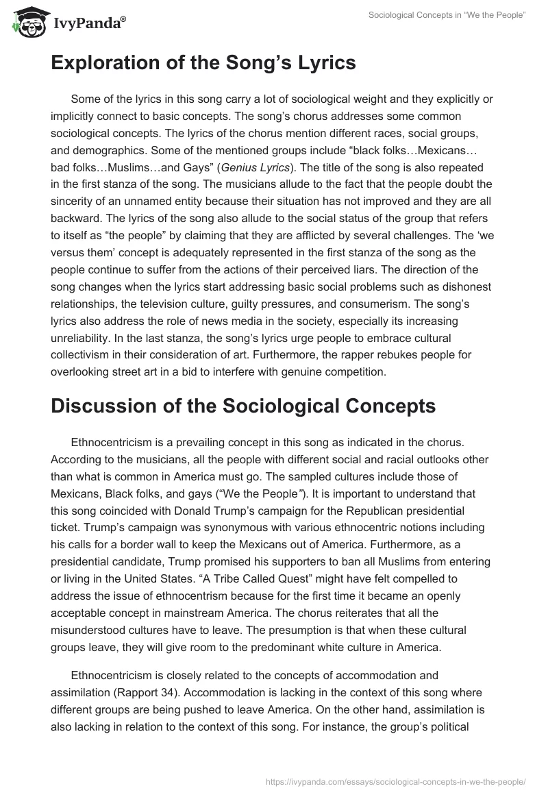 Sociological Concepts in “We the People”. Page 2
