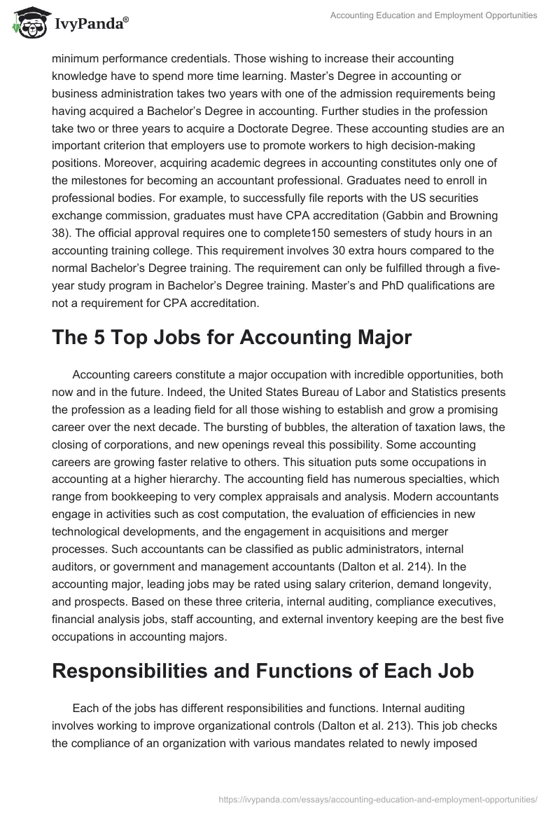 Accounting Education and Employment Opportunities. Page 3