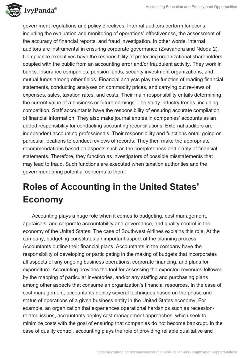 Accounting Education and Employment Opportunities. Page 4