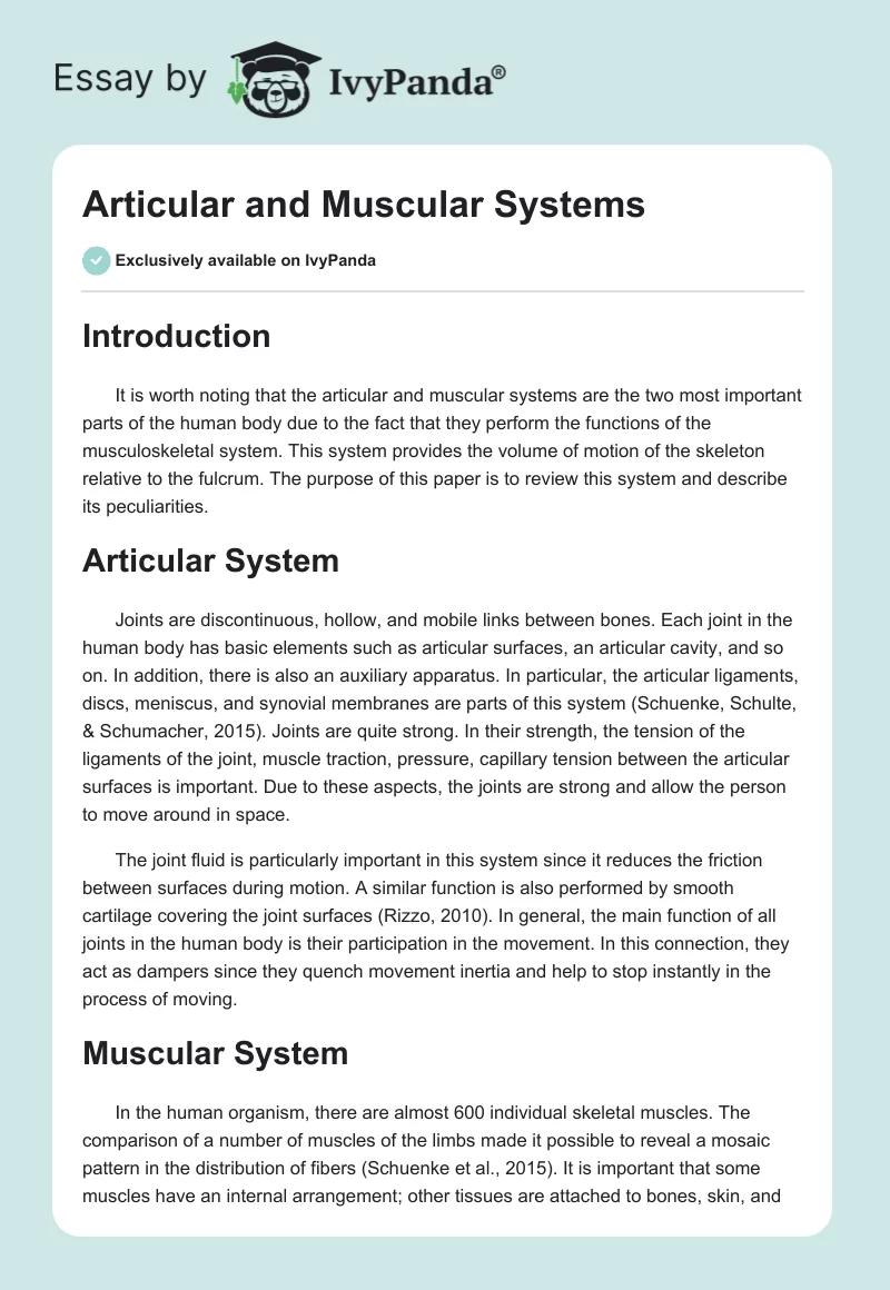 Articular and Muscular Systems. Page 1