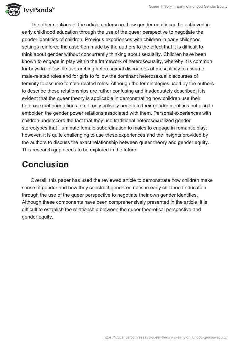 Queer Theory in Early Childhood Gender Equity. Page 2