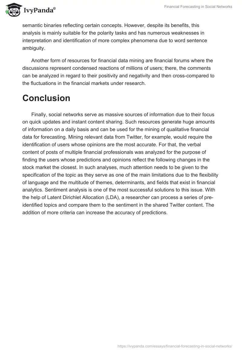 Financial Forecasting in Social Networks. Page 2