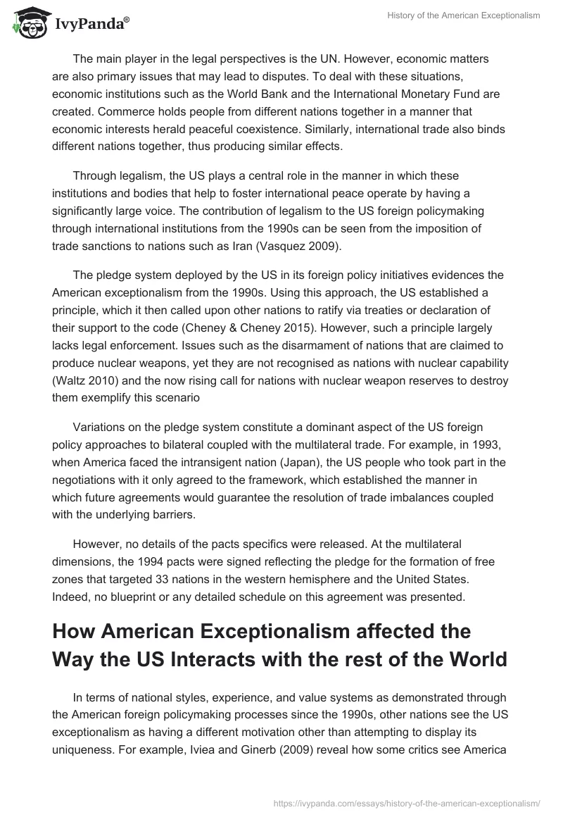 History of the American Exceptionalism. Page 4