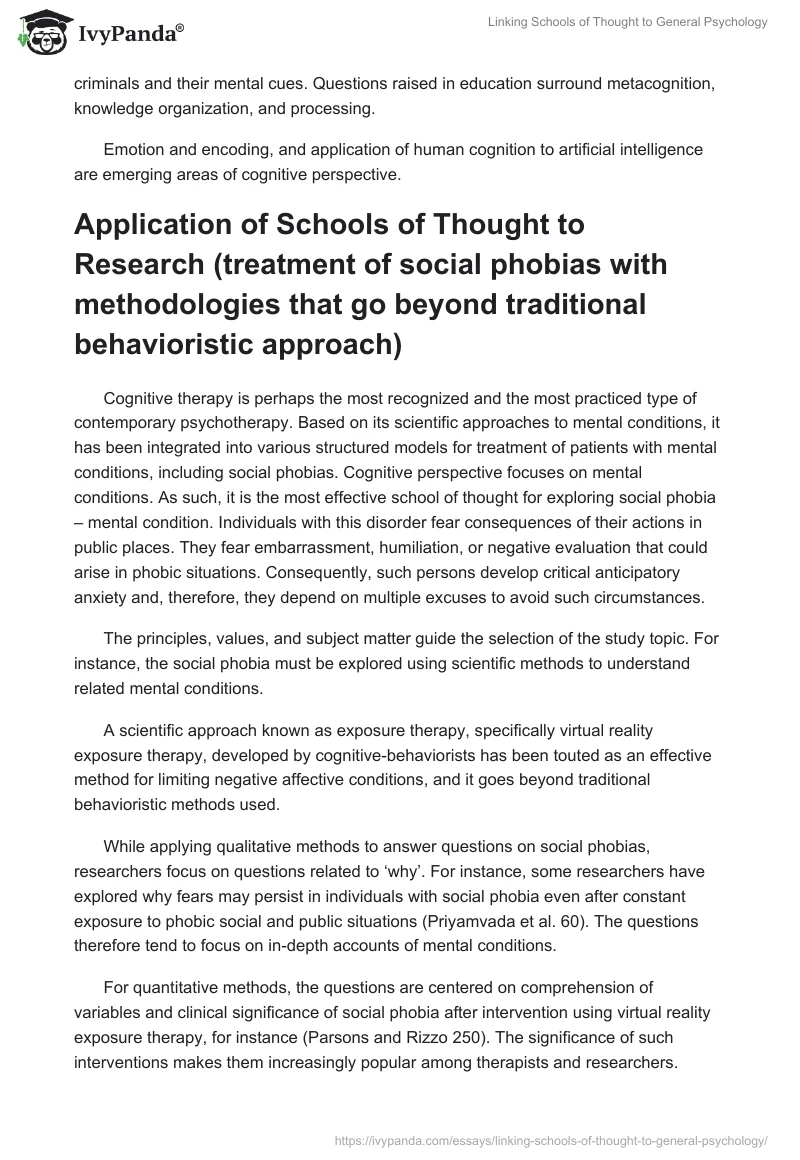 Linking Schools of Thought to General Psychology. Page 2