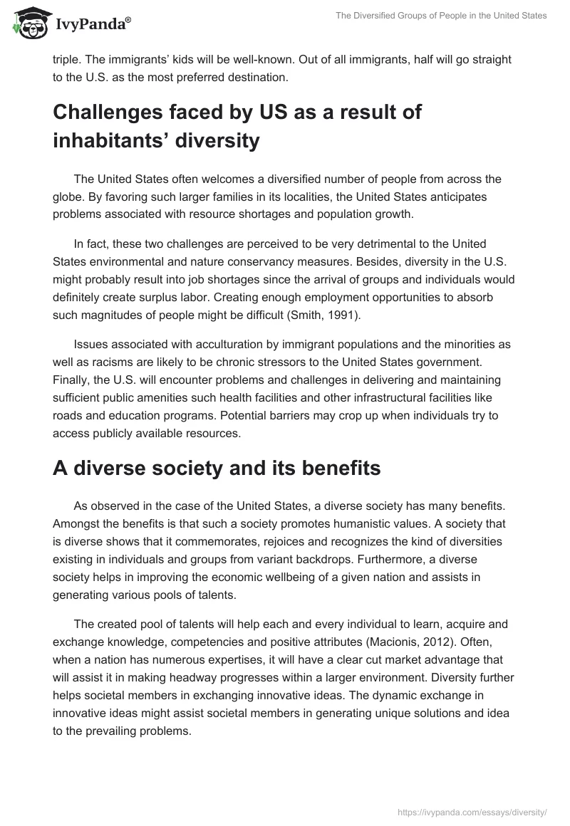 The Diversified Groups of People in the United States. Page 2