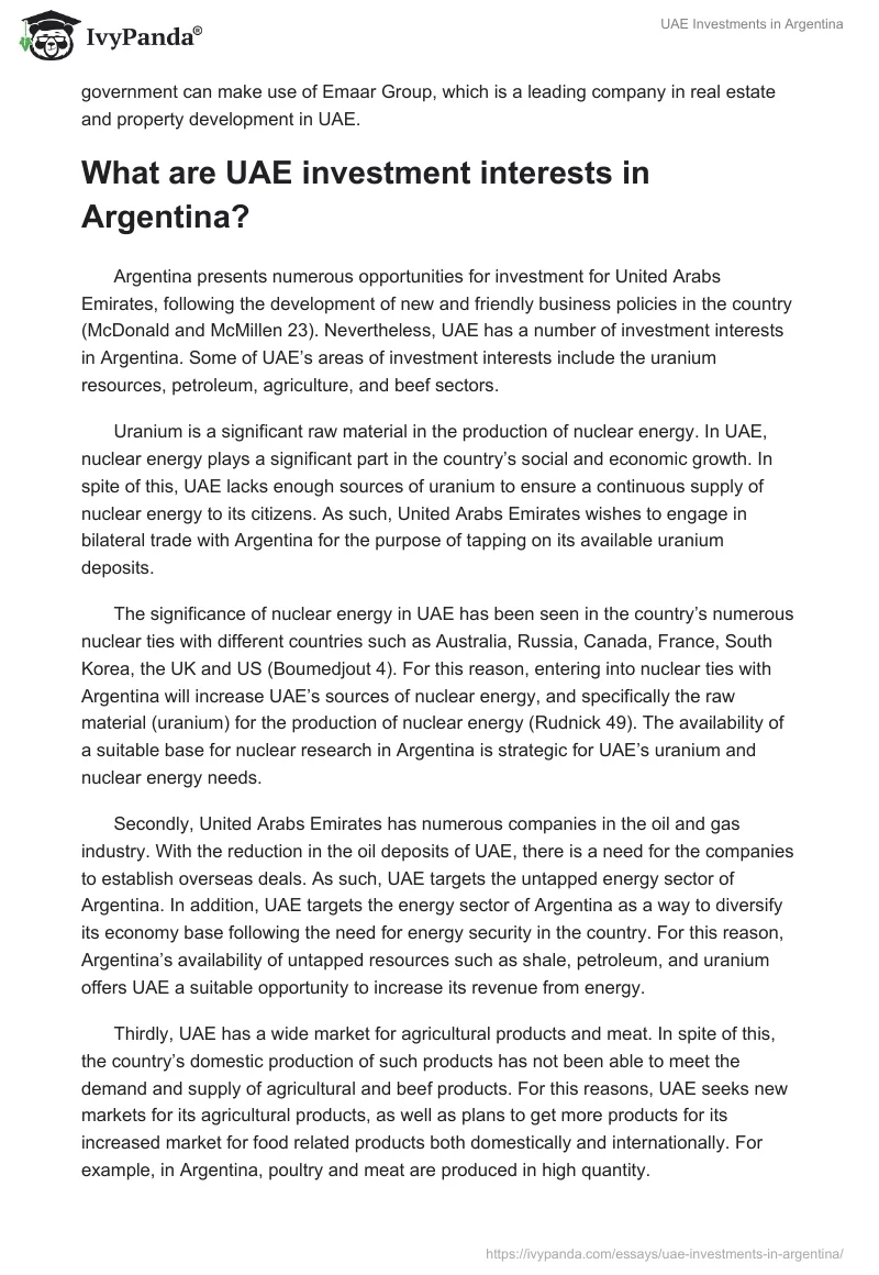 UAE Investments in Argentina. Page 5
