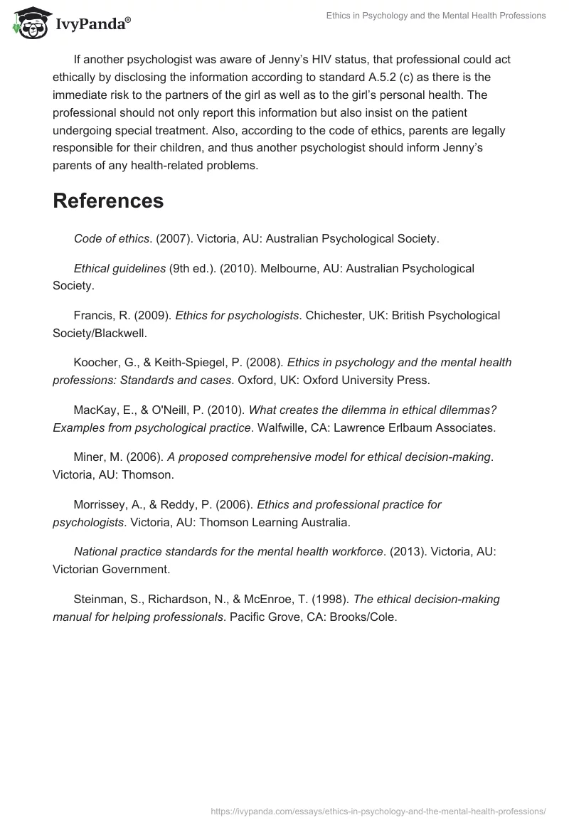 Ethics in Psychology and the Mental Health Professions. Page 5