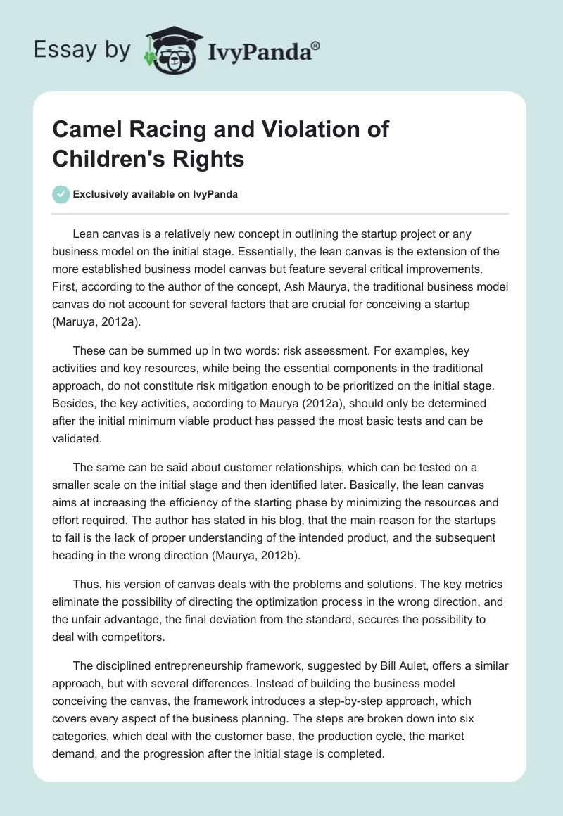 Camel Racing and Violation of Children's Rights. Page 1