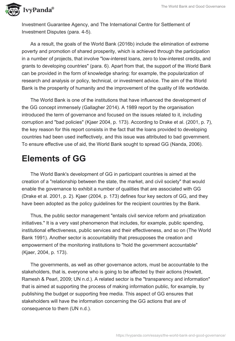 The World Bank and Good Governance. Page 2