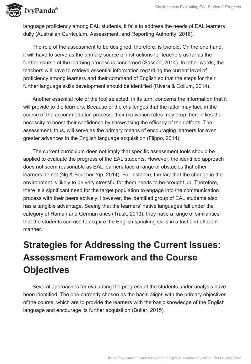Challenges in Evaluating EAL Students' Progress. Page 2