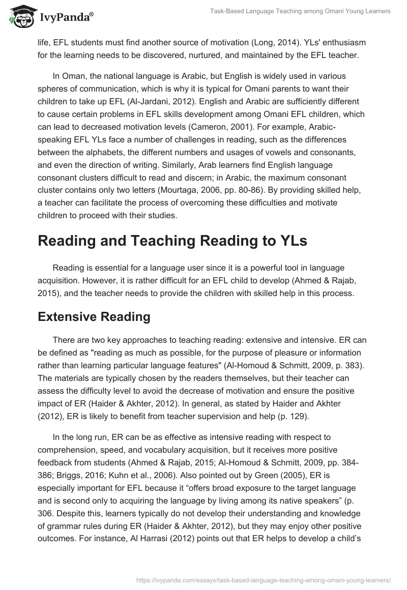 Task-Based Language Teaching among Omani Young Learners. Page 3