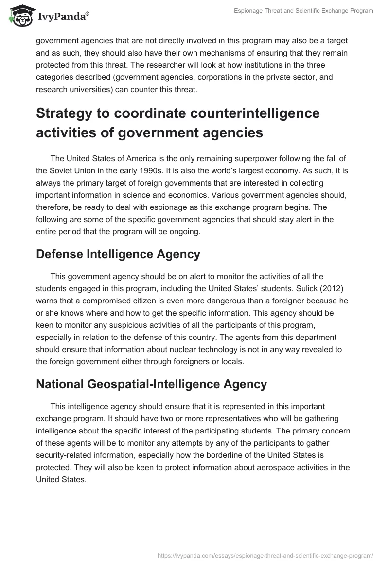 Espionage Threat and Scientific Exchange Program. Page 4