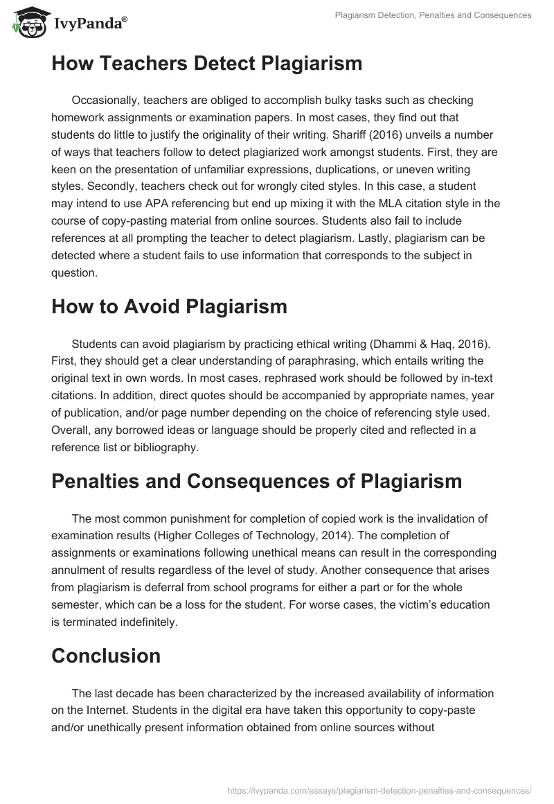 Plagiarism Detection, Penalties and Consequences. Page 2