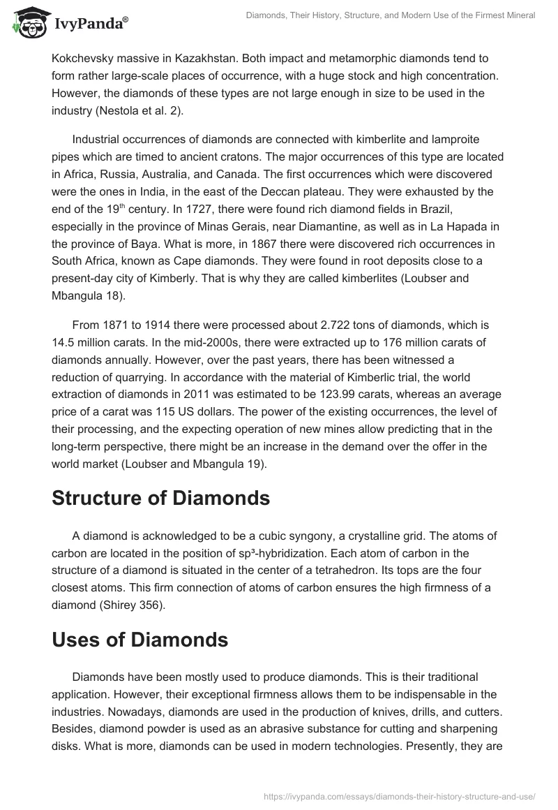 Diamonds, Their History, Structure, and Modern Use of the Firmest Mineral. Page 2