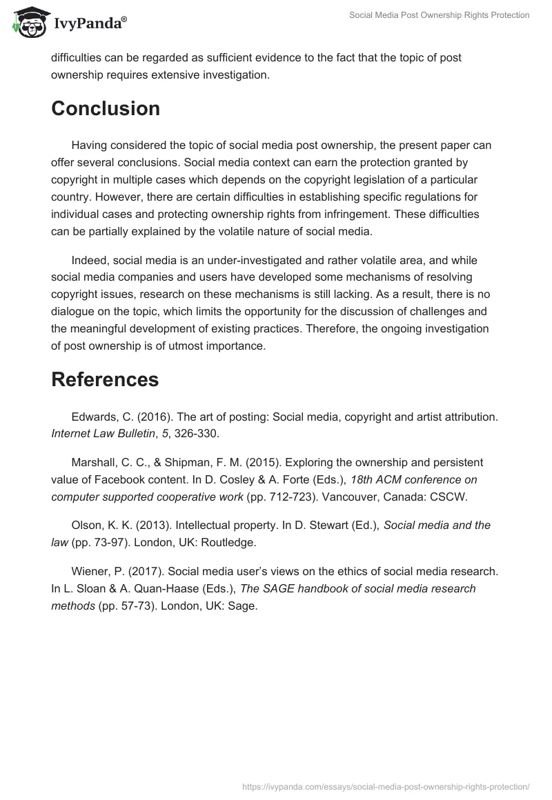 Social Media Post Ownership Rights Protection. Page 4