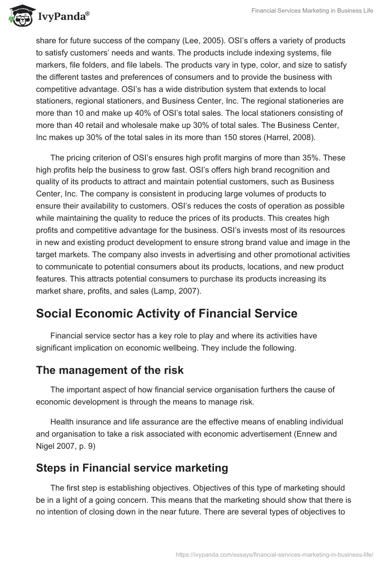 Financial Services Marketing in Business Life. Page 4