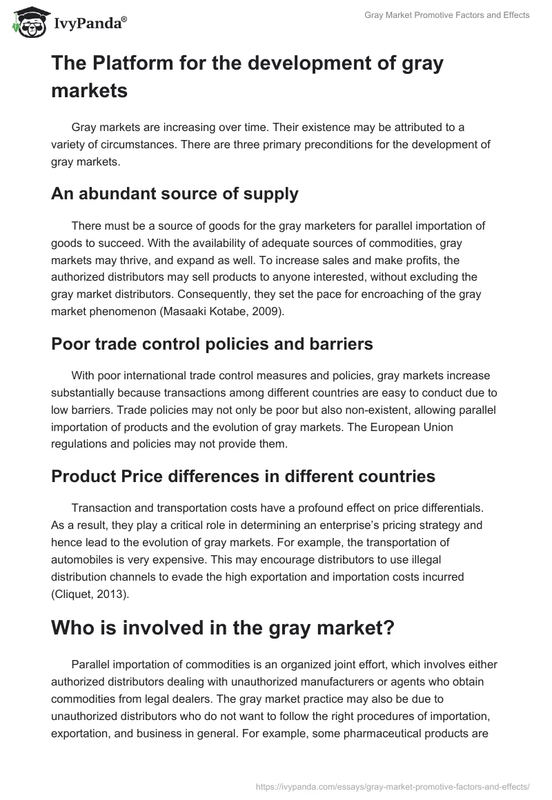 Gray Market Promotive Factors and Effects. Page 2