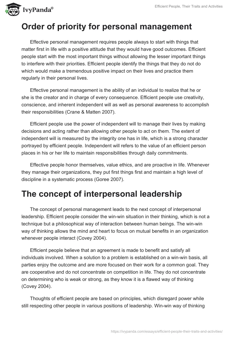 Efficient People, Their Traits and Activities. Page 3